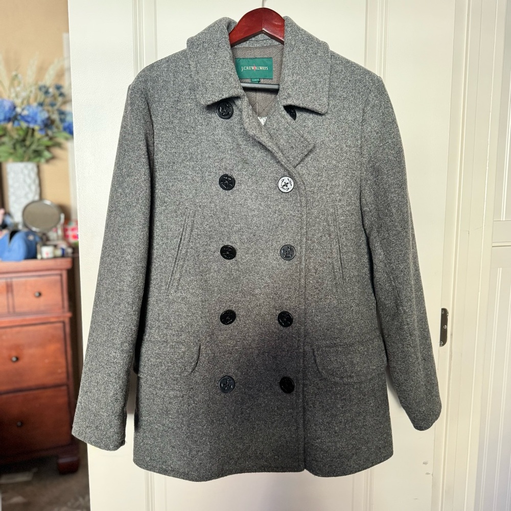J.Crew Men’s Dock Gray Peacoat with 3M Thinsulate New